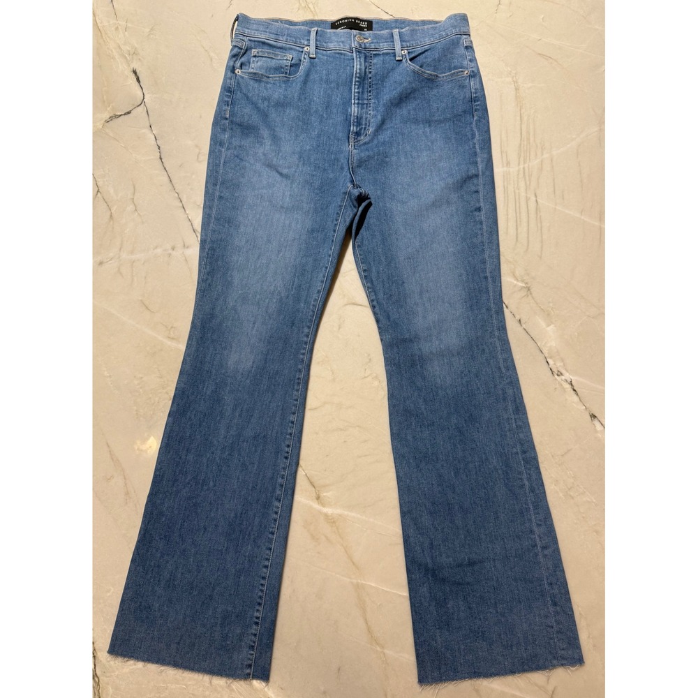 NWT Veronica Beard Cameron High Rise Bootcut  Jeans Medium Wash Raw Hem Size‎ 32